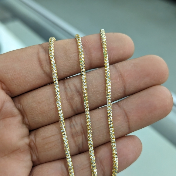 10kt Real Solid Gold Diamond Cut Franco Chain 2.5mm 20 inches